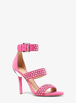 Amal Embellished Faux Suede Sandal