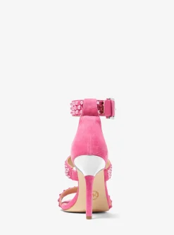 Amal Embellished Faux Suede Sandal
