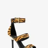 Amal Tiger Print Calf Hair Sandal