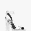 Anabelle Metallic Python Embossed Leather Platform Sandal