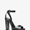 Anabelle Python Embossed Leather Platform Sandal