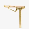 Angelina Metallic Python Embossed Leather Belt