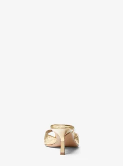 Anita Metallic Crocodile Embossed Sandals