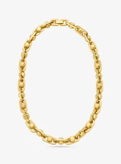 Astor Link Large Precious Metal-Plated Brass Necklace