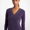 Astor Stud Matte Jersey Top