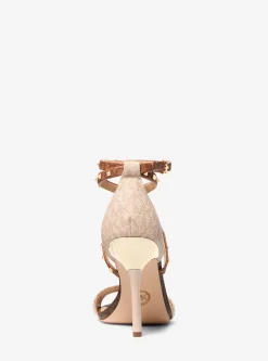 Astrid Studded Color-Block Signature Logo Sandal
