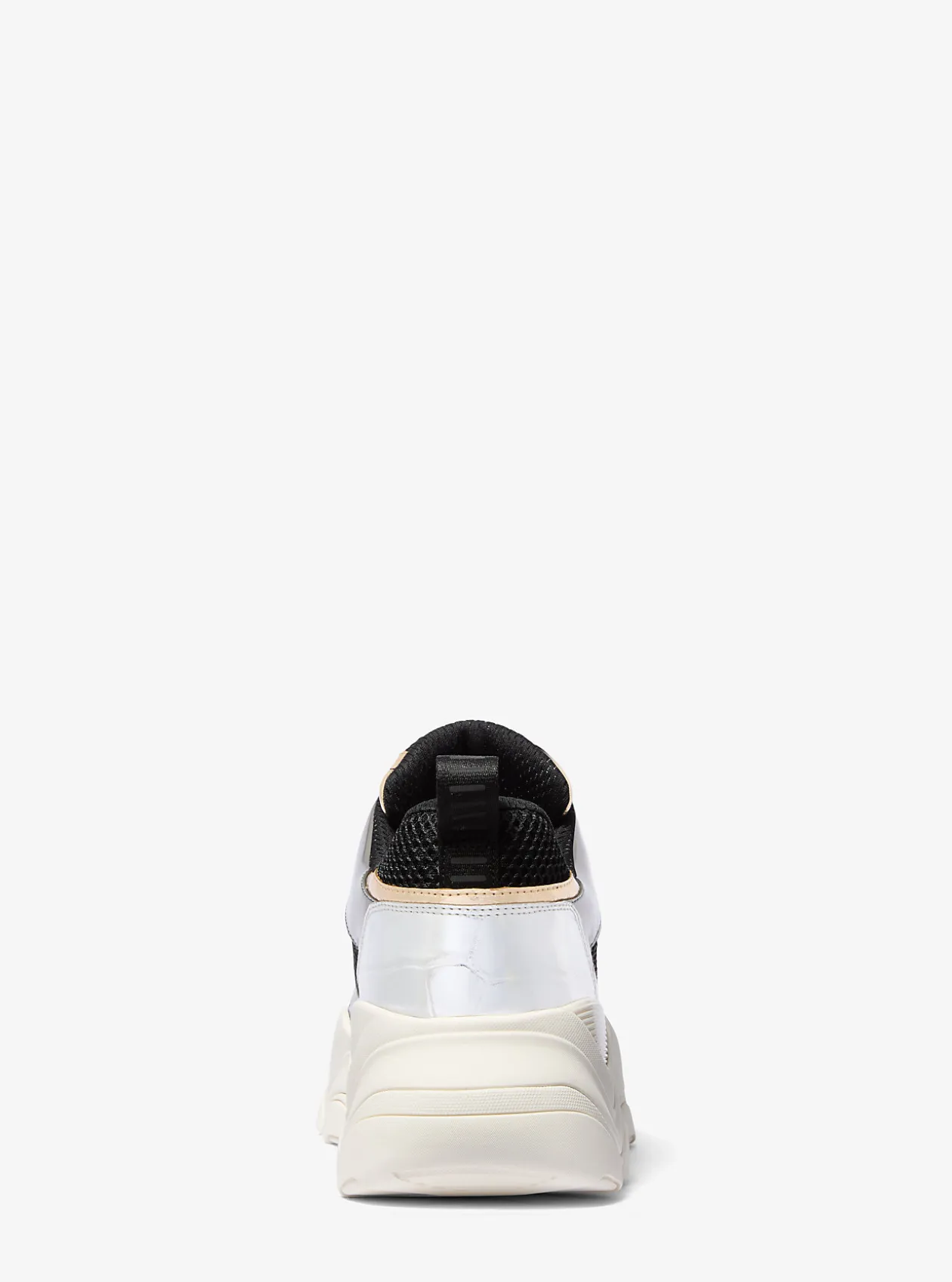 Atlas Color-Block Metallic Leather and Stretch Knit Trainer