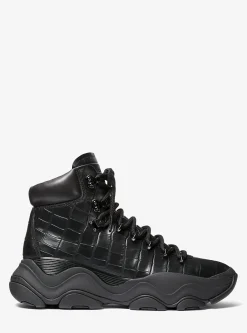 Atlas Crocodile Embossed Leather Boot