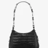 Bardot Mini Crocodile Embossed Leather Hobo Shoulder Bag
