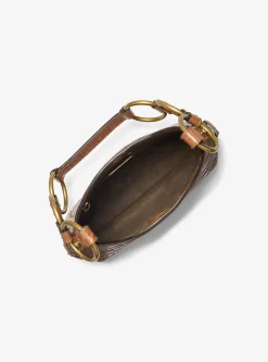 Bardot Mini Crocodile Embossed Patent Leather Hobo Shoulder Bag