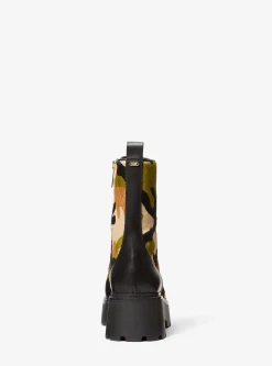 Blake Camouflage Print Calf Hair Combat Boot