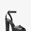 Cannon Python Embossed Leather Platform Sandal