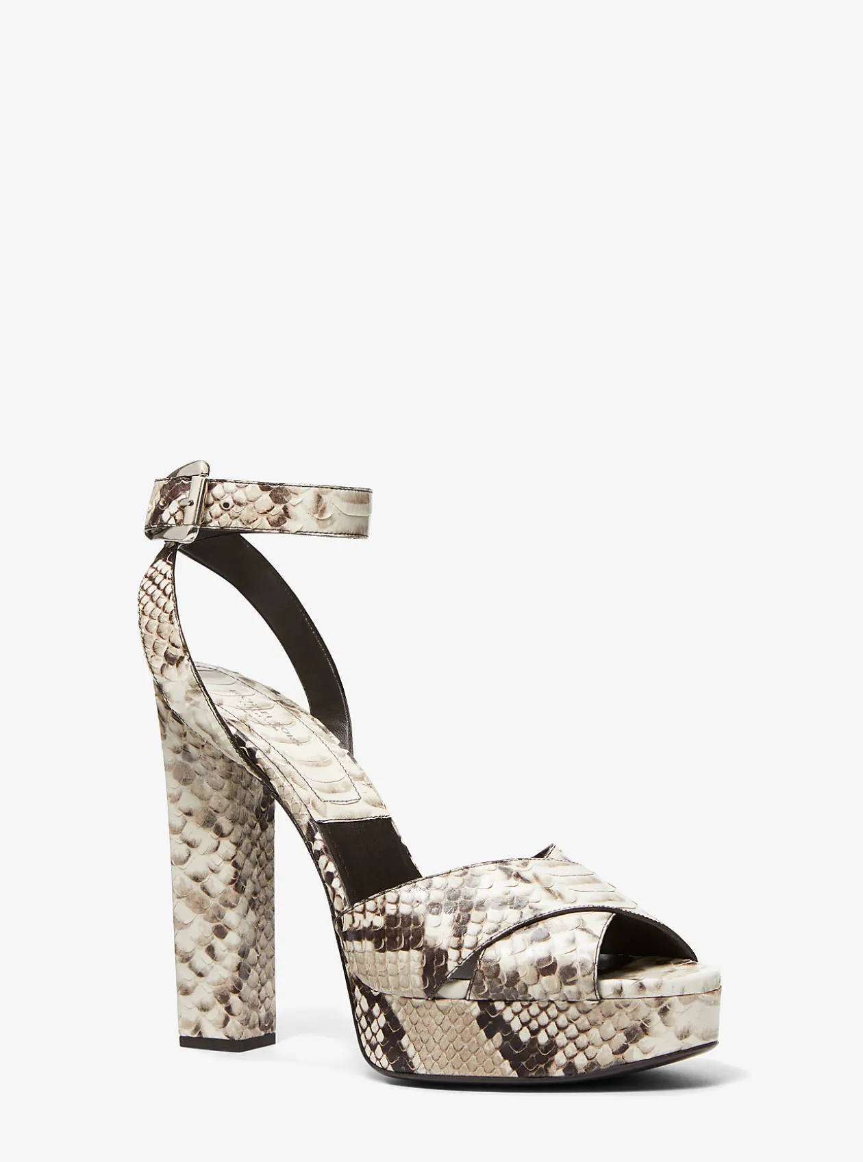 Cannon Python Embossed Leather Platform Sandal