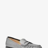 Carlson Crackled Metallic Leather Loafer