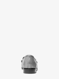 Carlson Crackled Metallic Leather Loafer