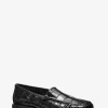 Carolyn Crocodile Embossed Leather Loafer