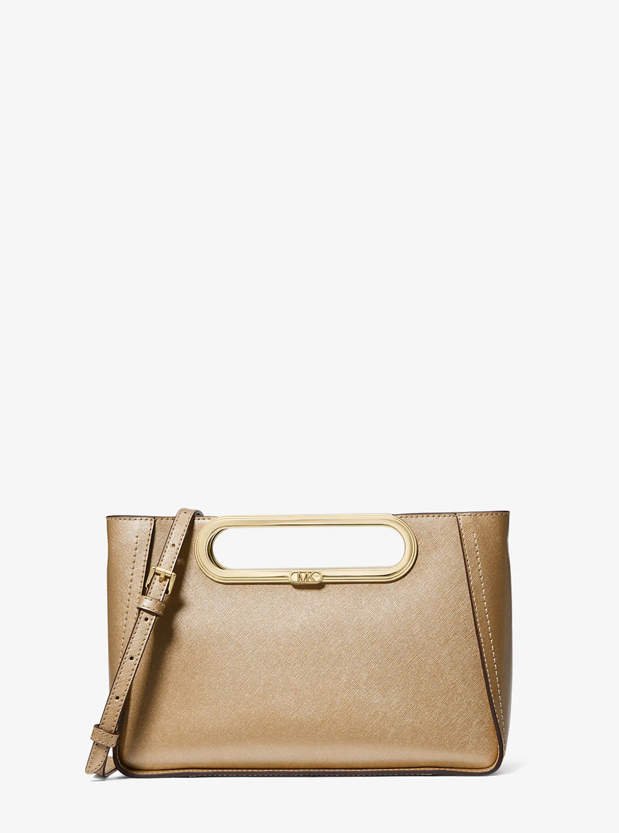 Chelsea Large Metallic Saffiano Leather Convertible Crossbody Bag