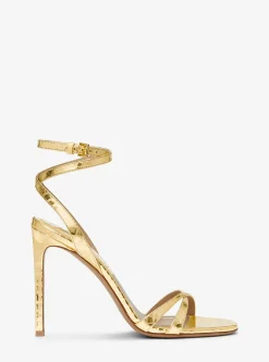 Chrissy Metallic Python Embossed Leather Sandal