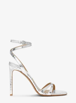 Chrissy Metallic Python Embossed Leather Sandal