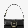 Colby Medium Crackled Leather and Suede Shoulder Bag