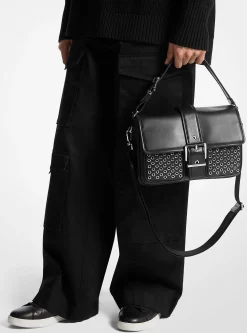 Colby Medium Grommeted Leather Messenger Bag