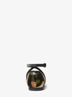 Collette Camouflage Print Calf Hair Ballet Flat