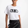 Crocodile Embossed Empire Monogram Stretch Cotton T-Shirt