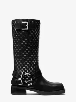 Crosby Grommeted Leather Moto Boot