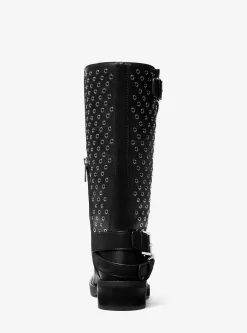 Crosby Grommeted Leather Moto Boot