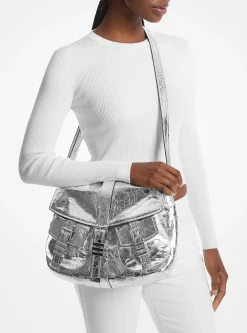 Darrington Large Crackled Leather Shoulder Bag