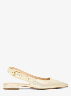 Darrington Metallic Crackled Leather Flat