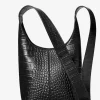Dede Mini Crocodile Embossed Leather Hobo Bag