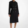 Draped Woven Trench Coat