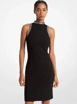 Embellished Knit Halter Dress