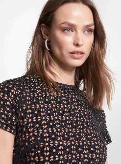 Embellished Laser Cut Scuba Dress