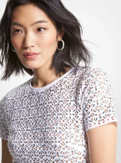 Embellished Laser Cut Scuba Dress