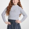 Embellished Logo Cotton Blend Sweater