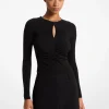 Embellished Matte Jersey Keyhole Top