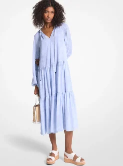 Embellished Printed Georgette Dress