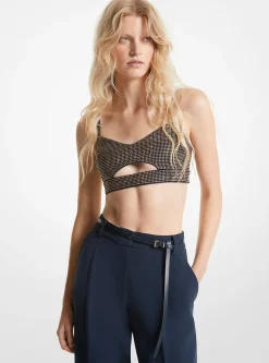 Embellished Stretch Crepe Bustier Top