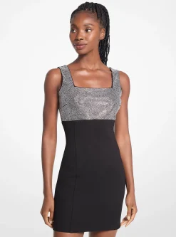 Embellished Stretch Viscose Mini Dress