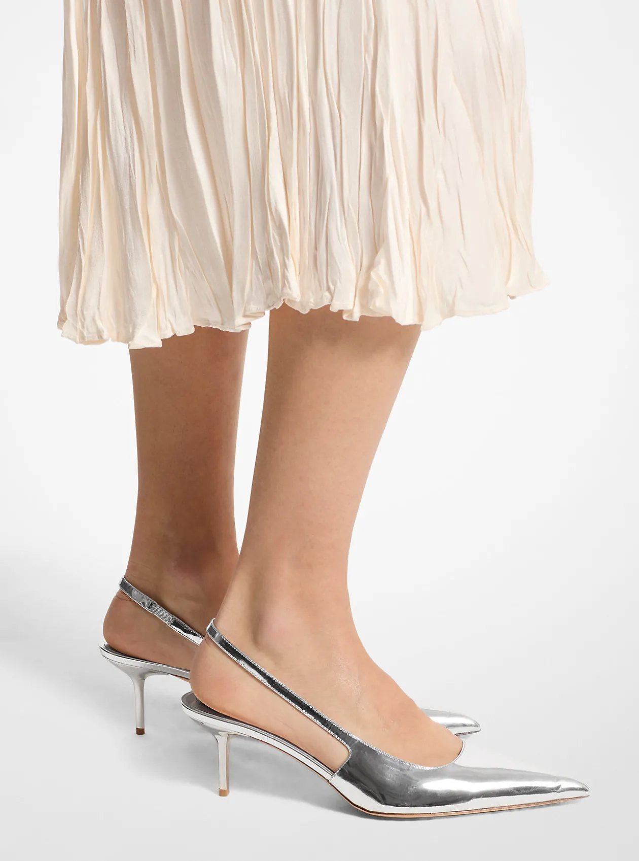 Emma Metallic Leather Slingback Pump