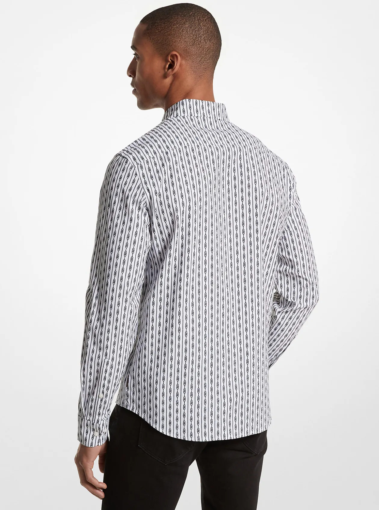 Empire Logo Pinstripe Stretch Organic Cotton Oxford Shirt