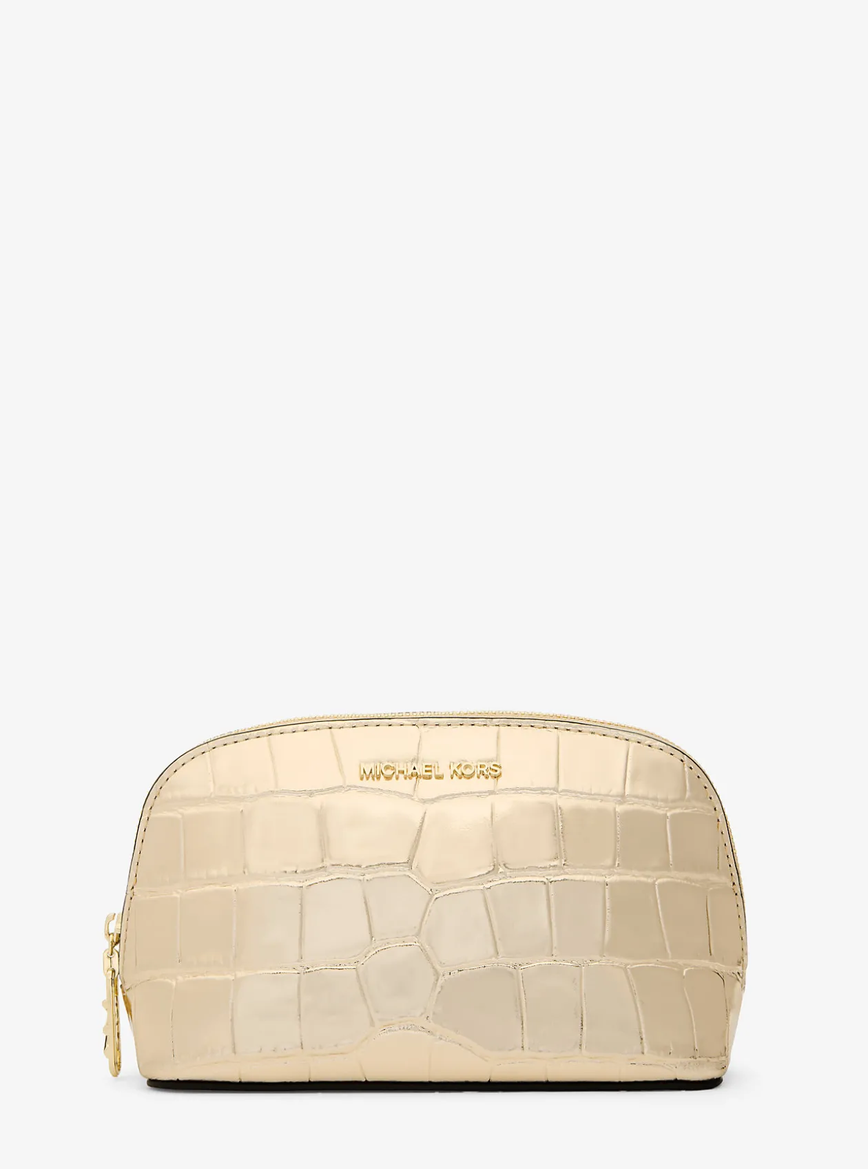 Empire Small Metallic Crocodile Embossed Leather Travel Pouch