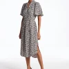 Floral Crepe Belted Dress