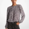 Floral Print Georgette Peasant Top
