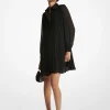 Georgette Pleated Shirtdress