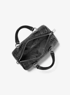 Grayson Small Metallic Empire Monogram Duffel Crossbody Bag