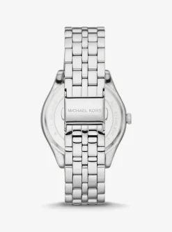 Harlowe Pav&eacute; Silver-Tone Watch