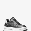 Hayes Metallic Empire Monogram and Leather Trainer